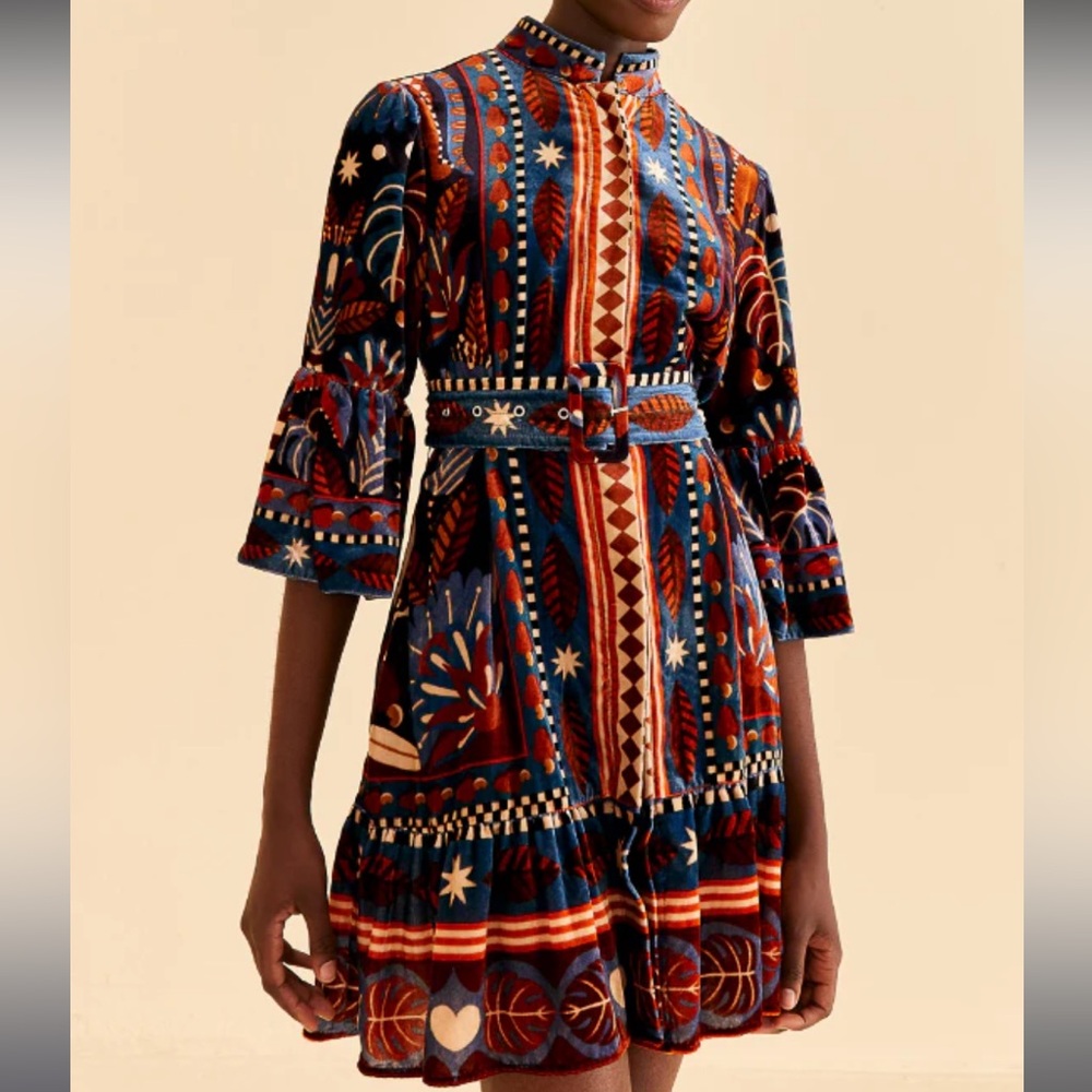 Farm Rio Nature Beauty Velvet Dress